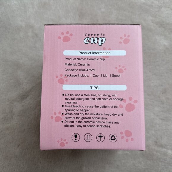 New Cute Cat Coffee Mug, Spoon, Warmer Set - Picture 6 of 6